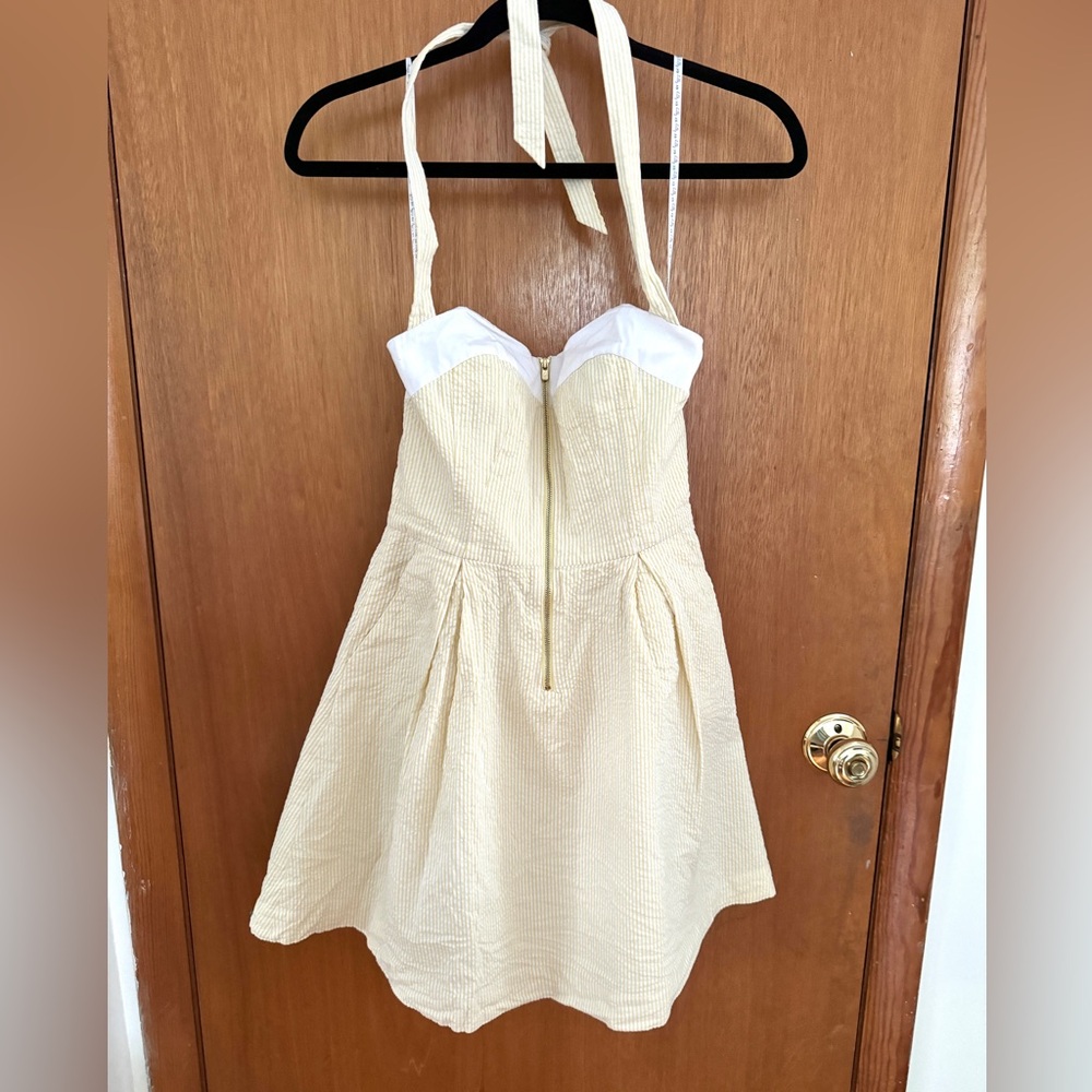 Lilly Pulitzer Marisa Seersucker Halter Dress in Yellow